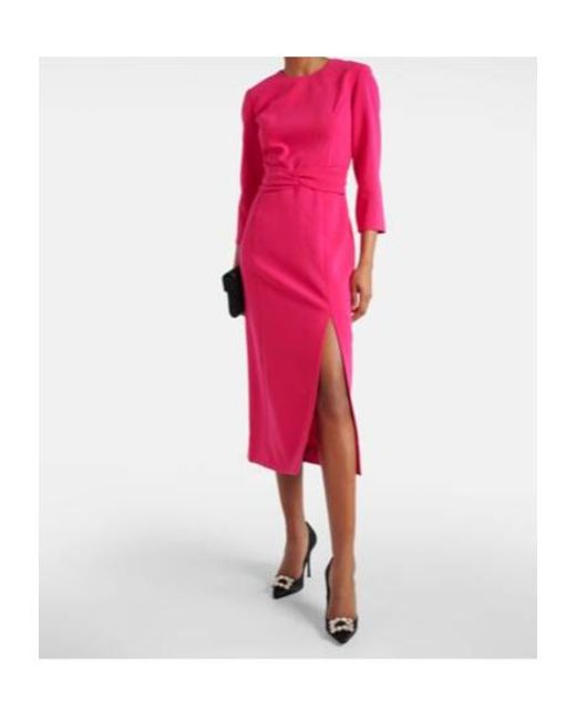 Carolina Herrera Pink Crepe Midi Dress