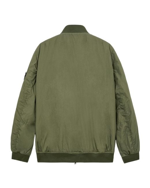 Stone Island Green Logo Patch Bomber Jacket for men