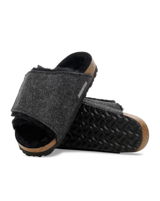 Birkenstock Black Solana Shearling Sandals for men