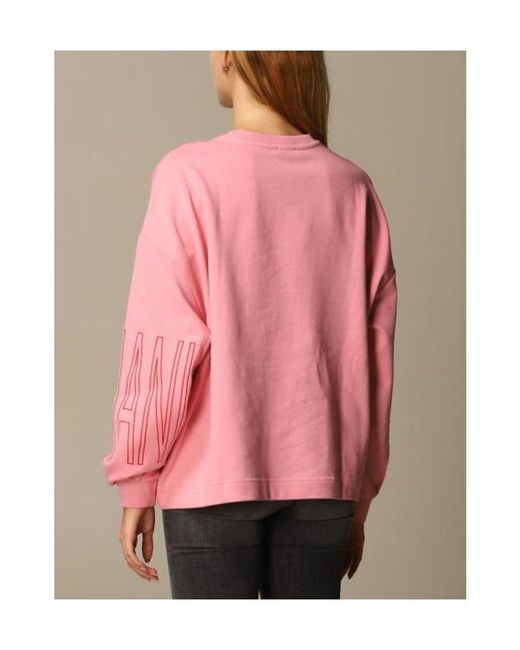Emporio Armani Pink Logo Printed Sweater
