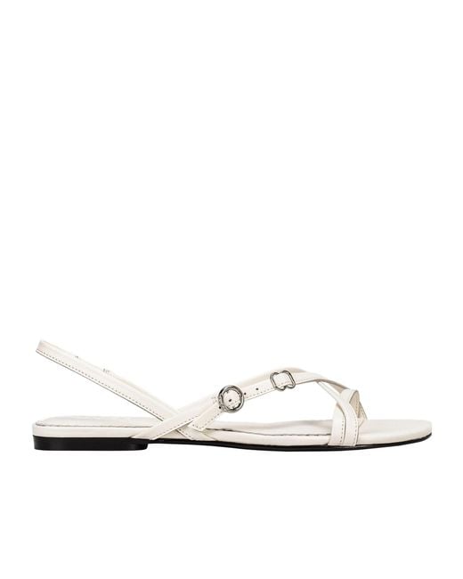 Boss White Solid Color Flat Sandals