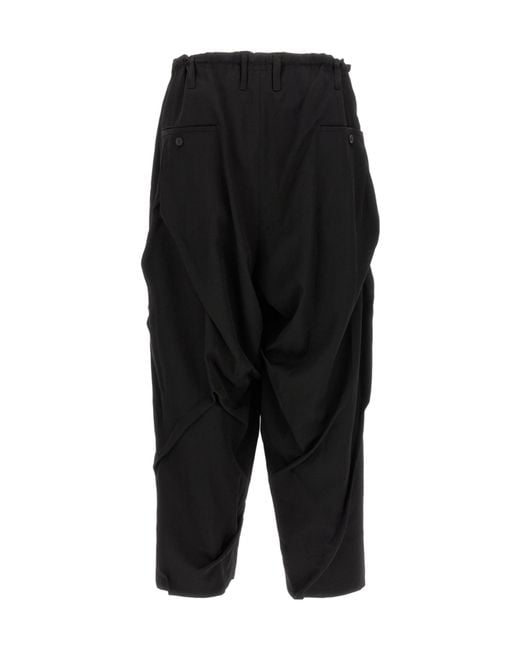 Yohji Yamamoto Black 'Tuck Pants' Pants for men