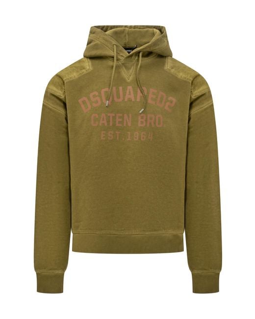 DSquared² Green Hooded Sweatshirt for men