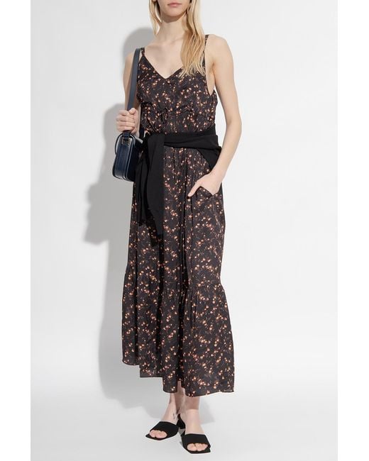 A.P.C. Purple Floral-Print Midi Dress