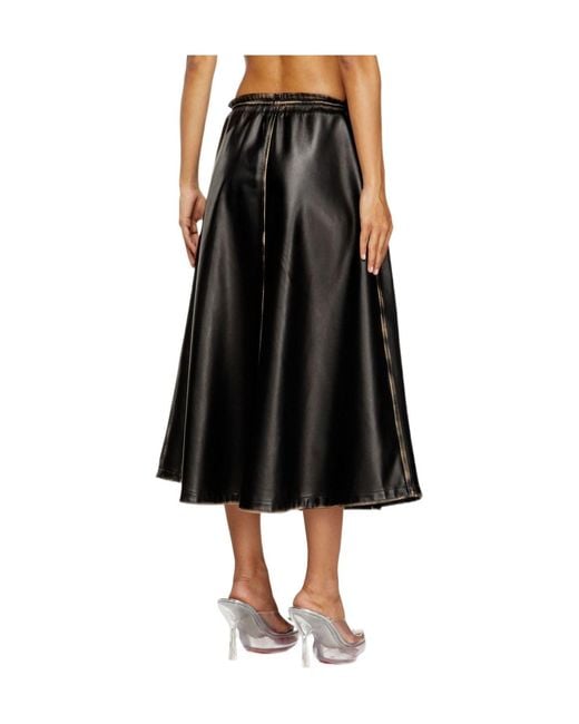 DIESEL Black 'O-Blivion' Midi Skirt