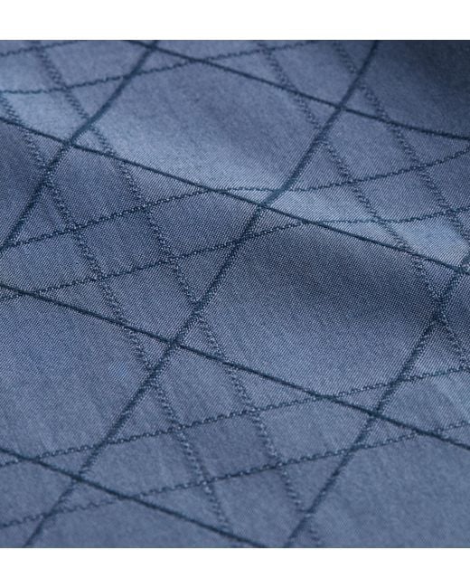 Dior Blue Cannage Short-Sleeved Shirt for men