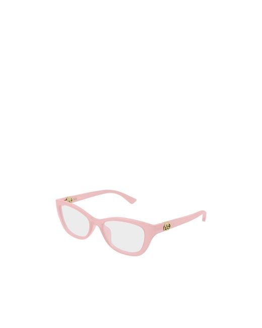 Gucci Pink Emblem Cat-Eye Eyeglasses