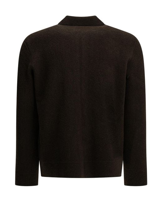 Tagliatore Black Long-Sleeve Zip-Up Cardigan for men
