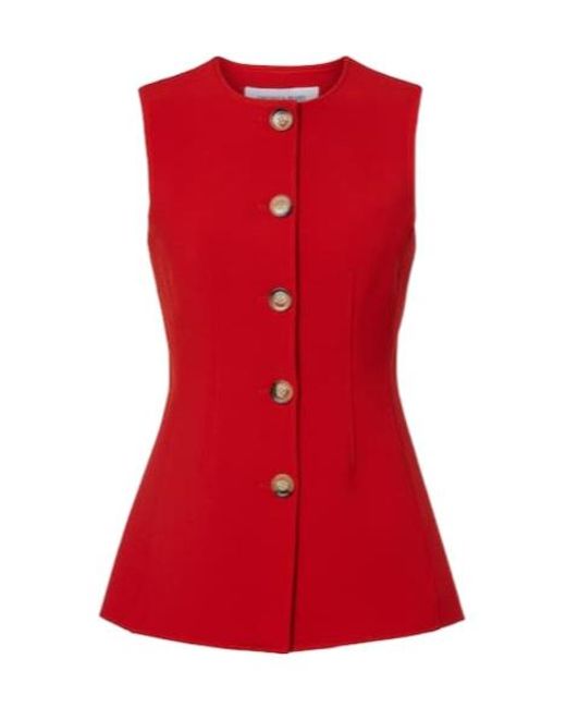 Veronica Beard Red Button Vest