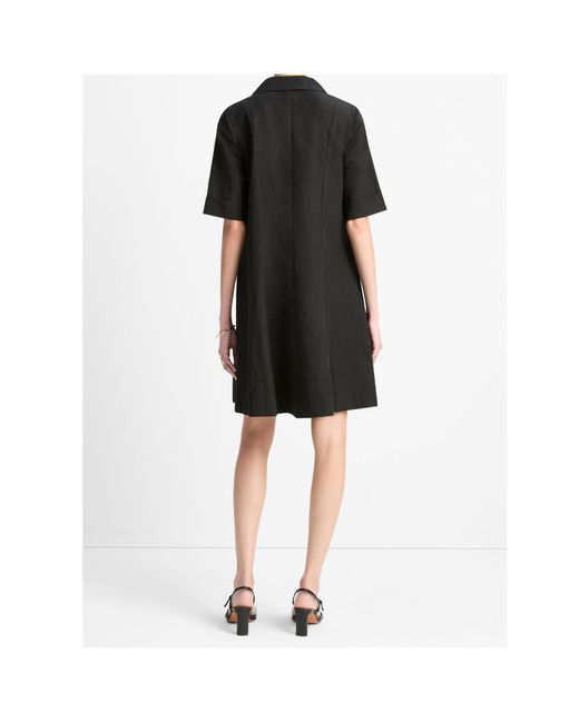 Vince Black Short Sleeve Shirt Dress