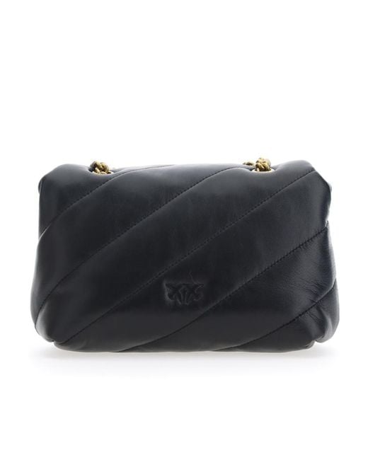 Pinko Black Love Puff Quilted Mini Shoulder Bag