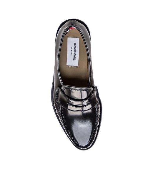 Thom Browne Black Ruched-Detail Slip-On Loafers for men