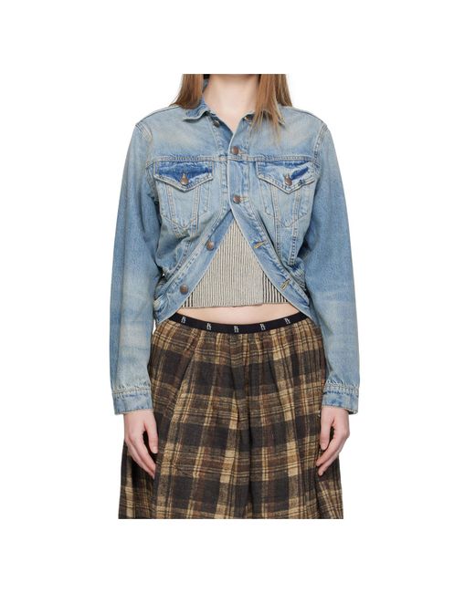 R13 Blue Wrap Denim Trucker Jacket