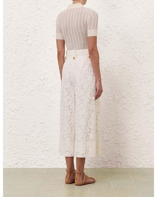 Zimmermann Natural Luna Lace Trousers