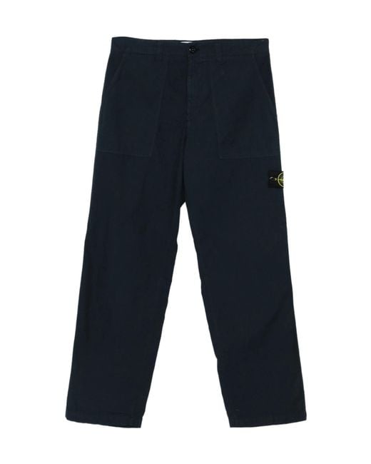 Stone Island Blue Belt Loops Slacks for men