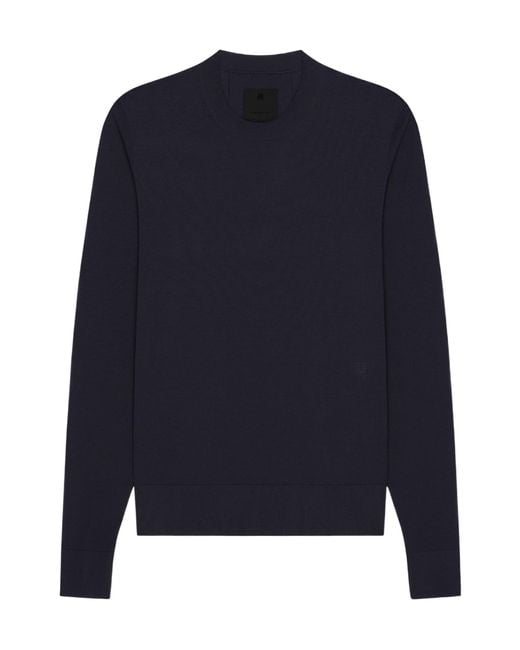 Givenchy Blue 4G Embroidered Crewneck Sweatshirt for men