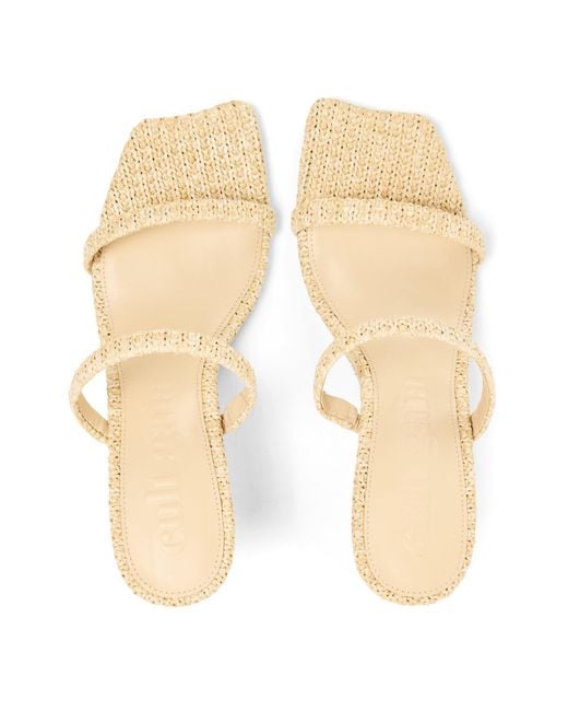 Cult Gaia Natural Simple Mid-Heeled Sandals