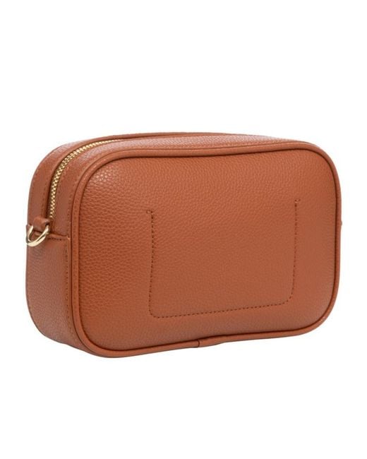 Emporio Armani Brown Logo Detailed Zip-Up Crossbody Bag