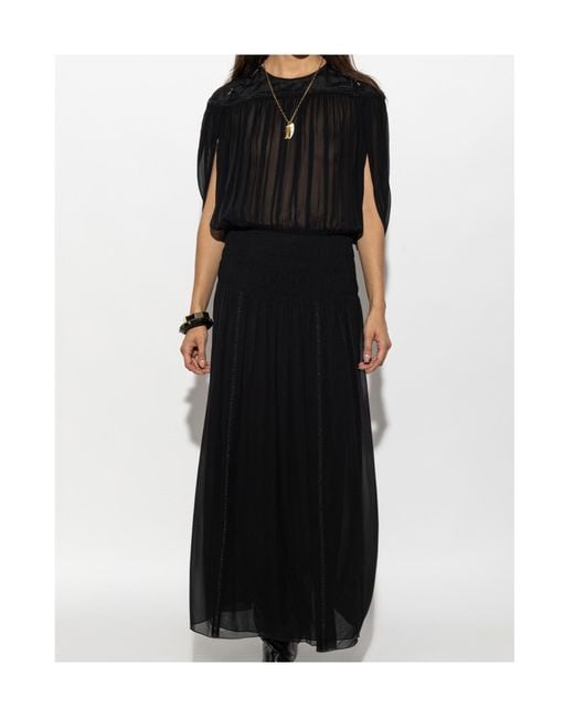Isabel Marant Black Round Neck Short Sleeve Dress