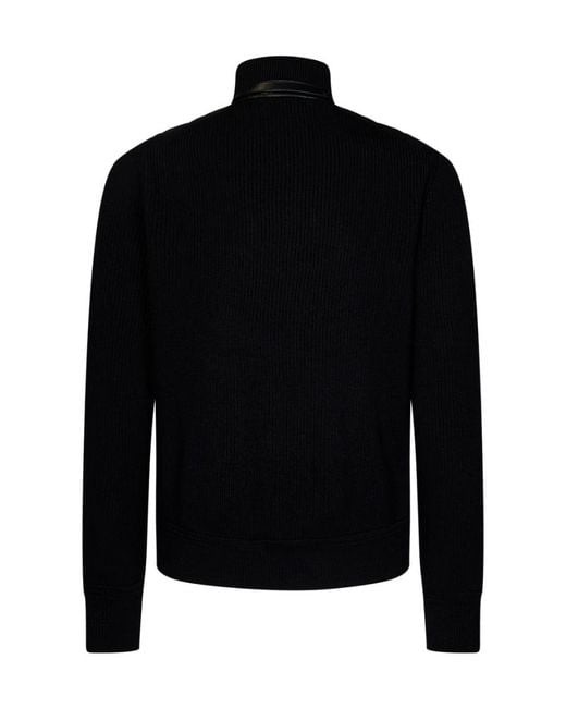 Tom Ford Black Ribbed-Knit Padded Jacket for men