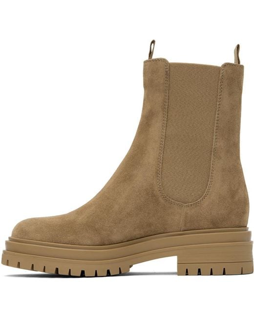 Gianvito Rossi Brown Chester Round Toe Ankle Boots