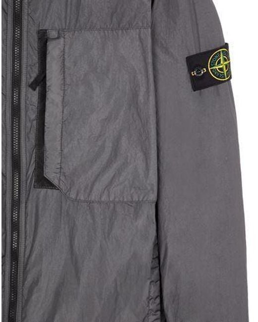Stone Island Gray Compass-Patch Zip-Up Jacket for men