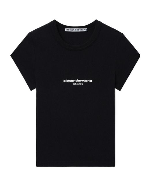 Alexander Wang Black Logo Fitted T-Shirt