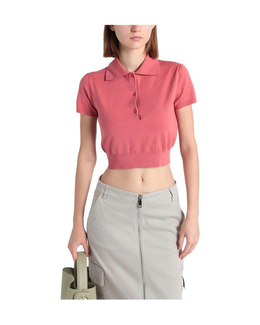 MAX&Co. Pink Solid Color Polo Shirts