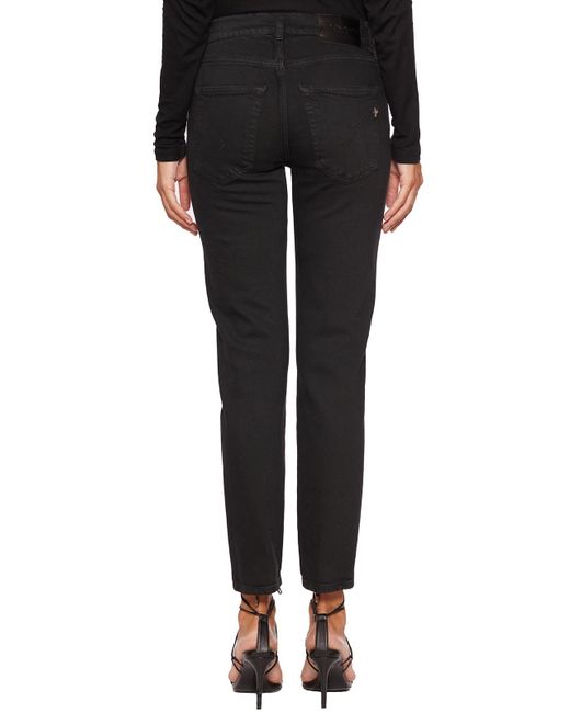 Dondup Black Denim Trousers With Belt Loops