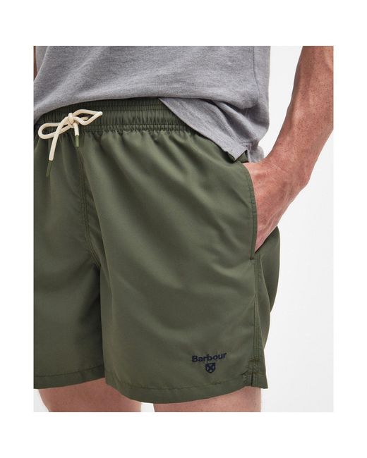 Barbour Green Logo Swim Shorts for men