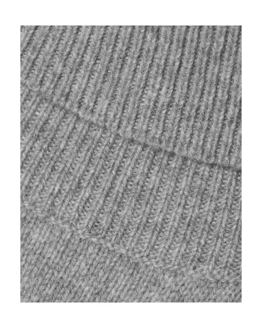 The Row Gray Stepny High-Neck Wool Sweater