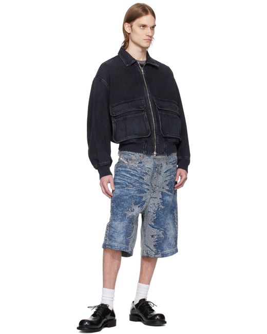 DIESEL Blue D-Kurz Batavia-Weave Denim Jacket for men