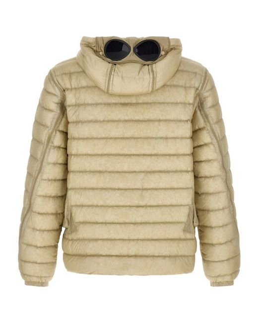 C P Company Natural Long-Sleeve Hooded Padded Jacket for men