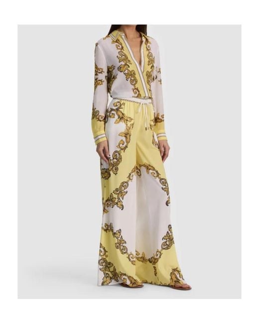 Alice + Olivia Metallic Graphic-Print Shirt