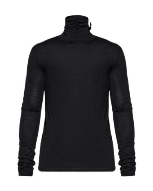 Jil Sander Black Slim Turtleneck Knitted Top for men