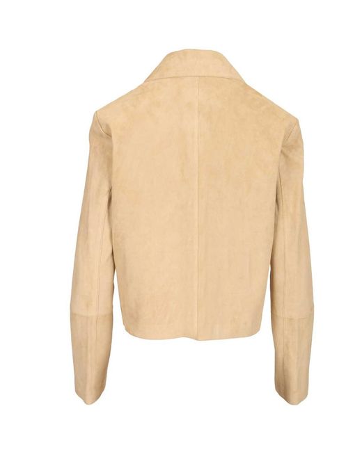 Arma Natural Emy Cropped Suede Jacket