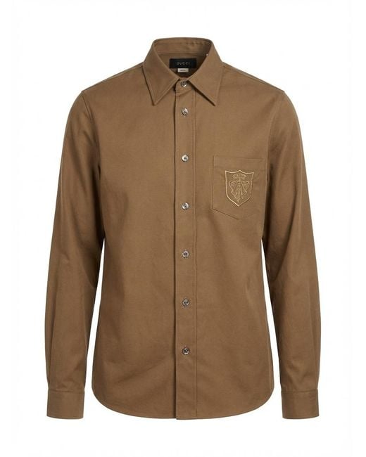 Gucci Natural Logo Button Shirt for men