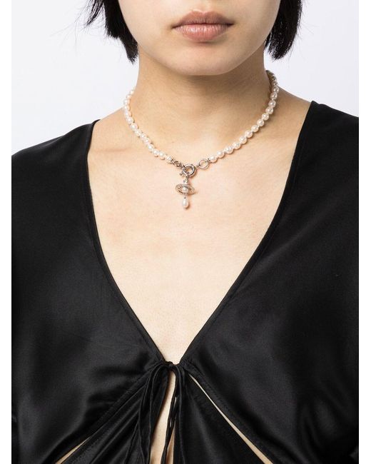 Vivienne Westwood White Pearl-Embellishment Necklace