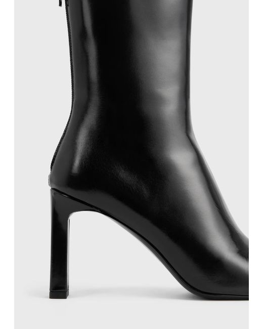 Totême  Black Totême Square-Toe Side Zipped Ankle Boots
