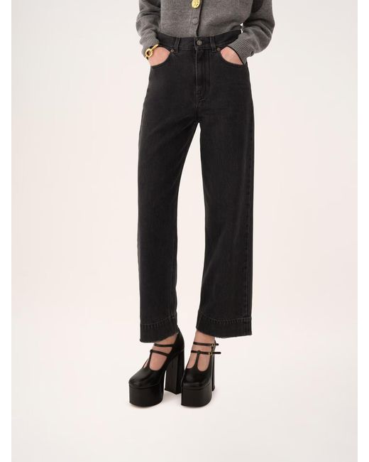 Chloé Blue Chloé High-Waisted Cropped Jeans