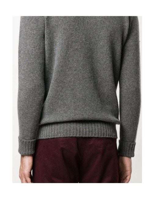 Drumohr Gray Crew Neck Knit Pullover for men