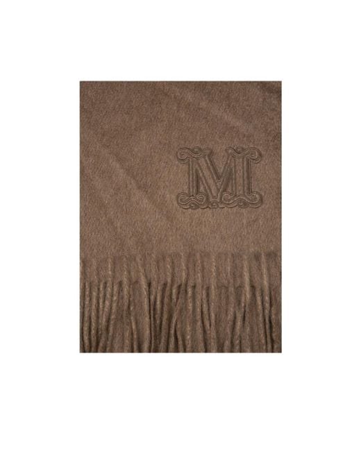 Max Mara Brown Zibelllined Cashmere Scarf