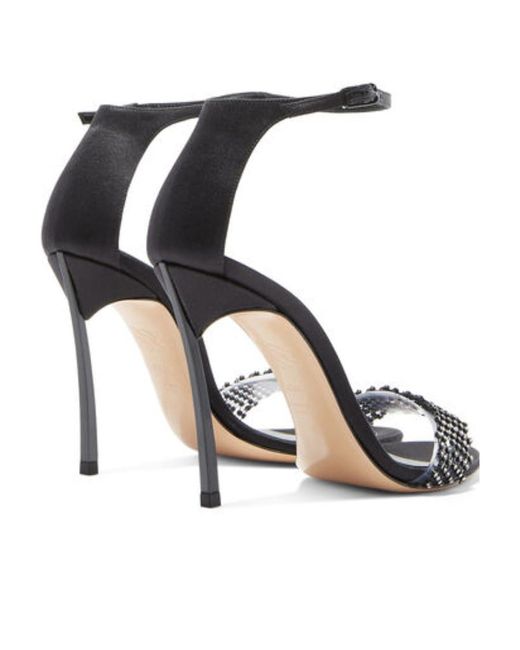 Casadei White Blade Twenties Crystal Heeled Sandals