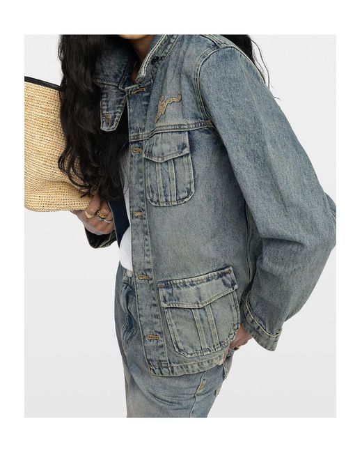 Zadig & Voltaire Blue Jacket Lienna Denim