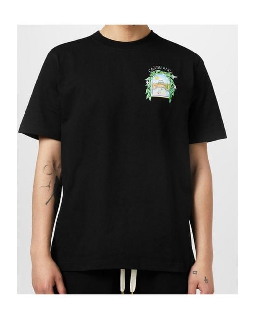 Casablanca Black Short-Sleeved T-Shirt for men