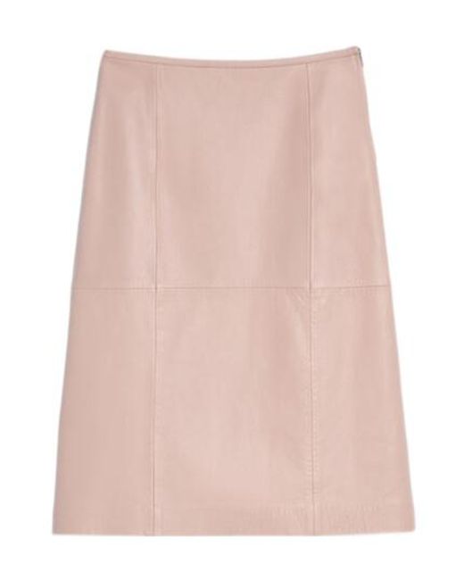 Jil Sander Pink Midi Leather Skirt