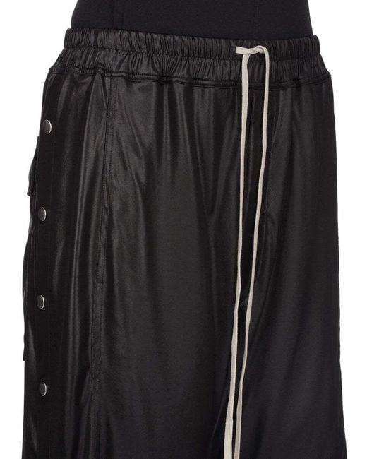 Rick Owens Black Buttons Drawstring Shorts