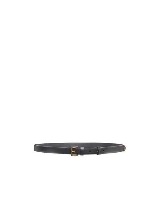 Prada White Triangle-Logo Buckle Belt