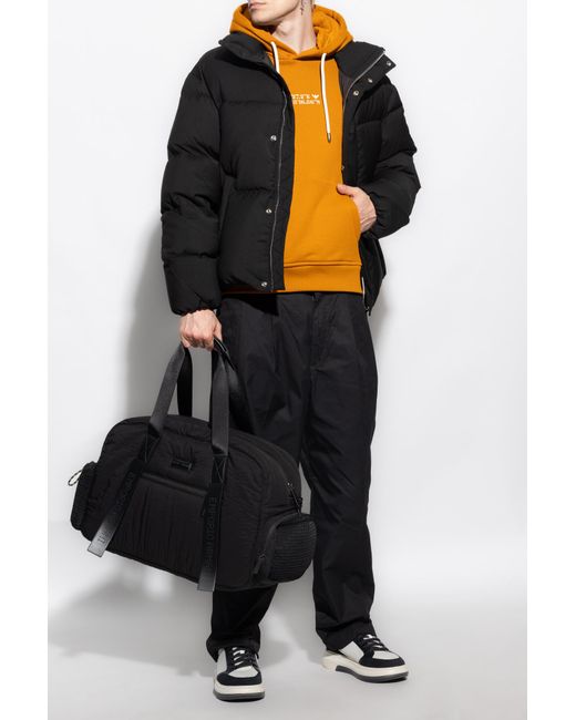 Emporio Armani Black Pleat-Detailed Mid-Rise Straight-Leg Trousers for men