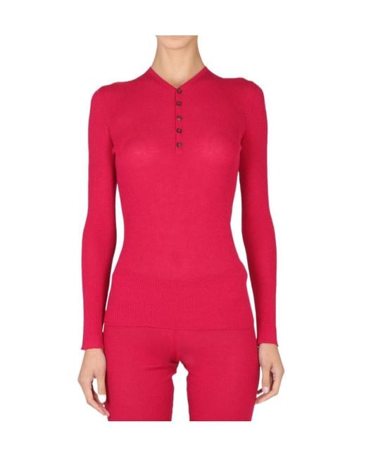 DSquared² Red V-Neck Knitted Jumper
